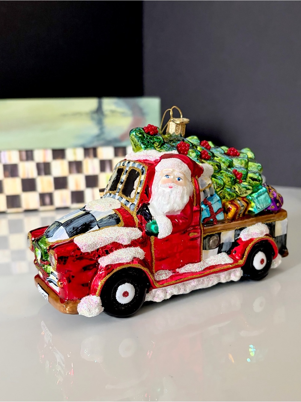 "Santa's Hitting the Road" Ornament by Mackenzie-Childs